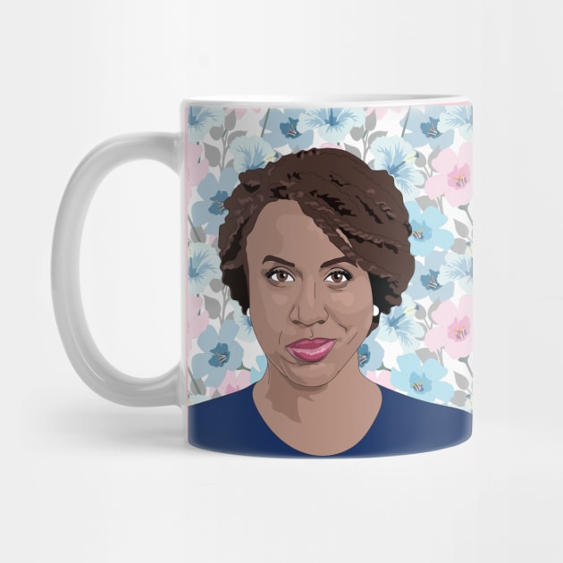 Ayanna Pressley Pretty Floral Portrait by FemCards